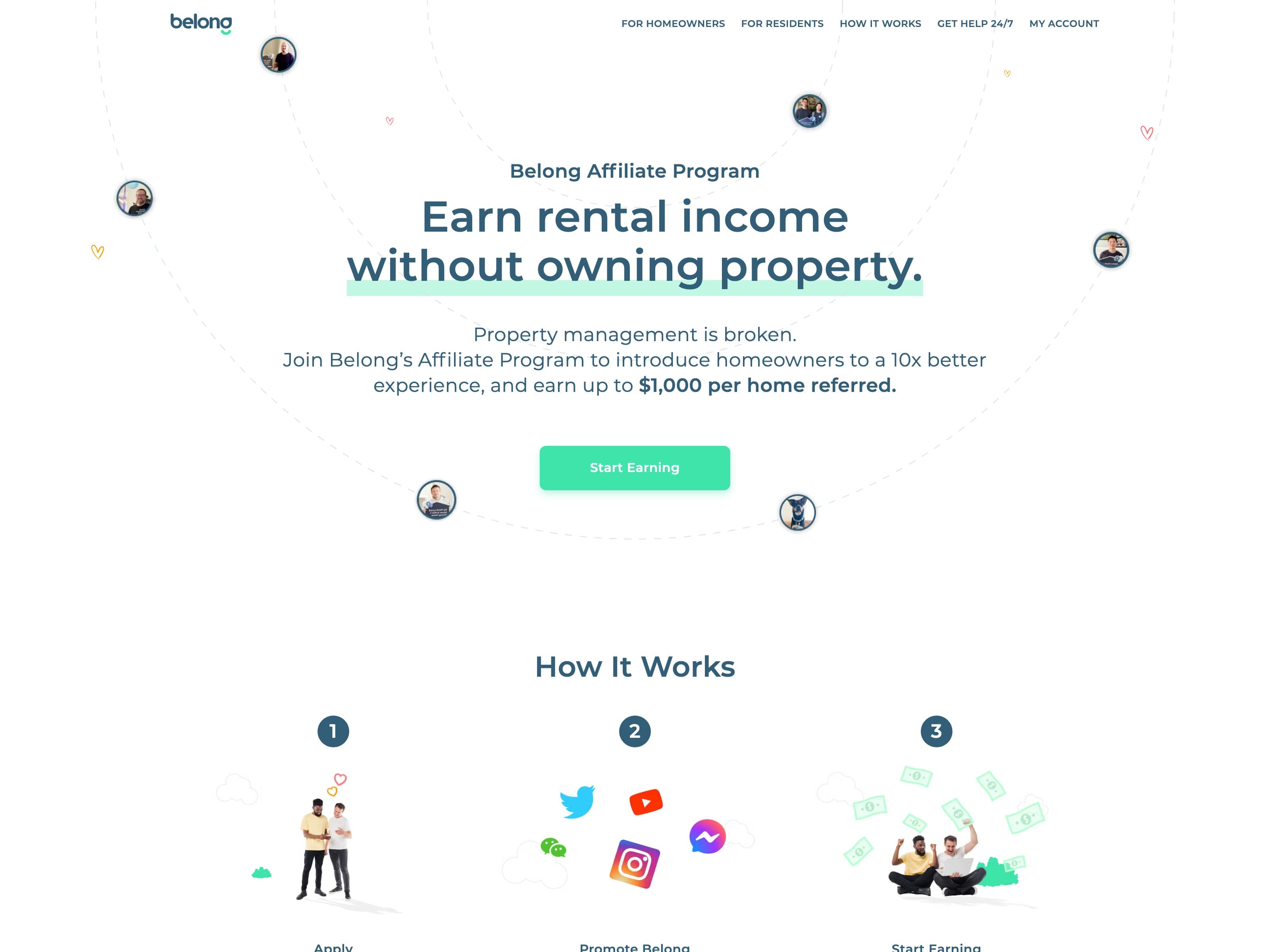 Belong Home · Affiliates — Affiliate program site and onboarding flow.