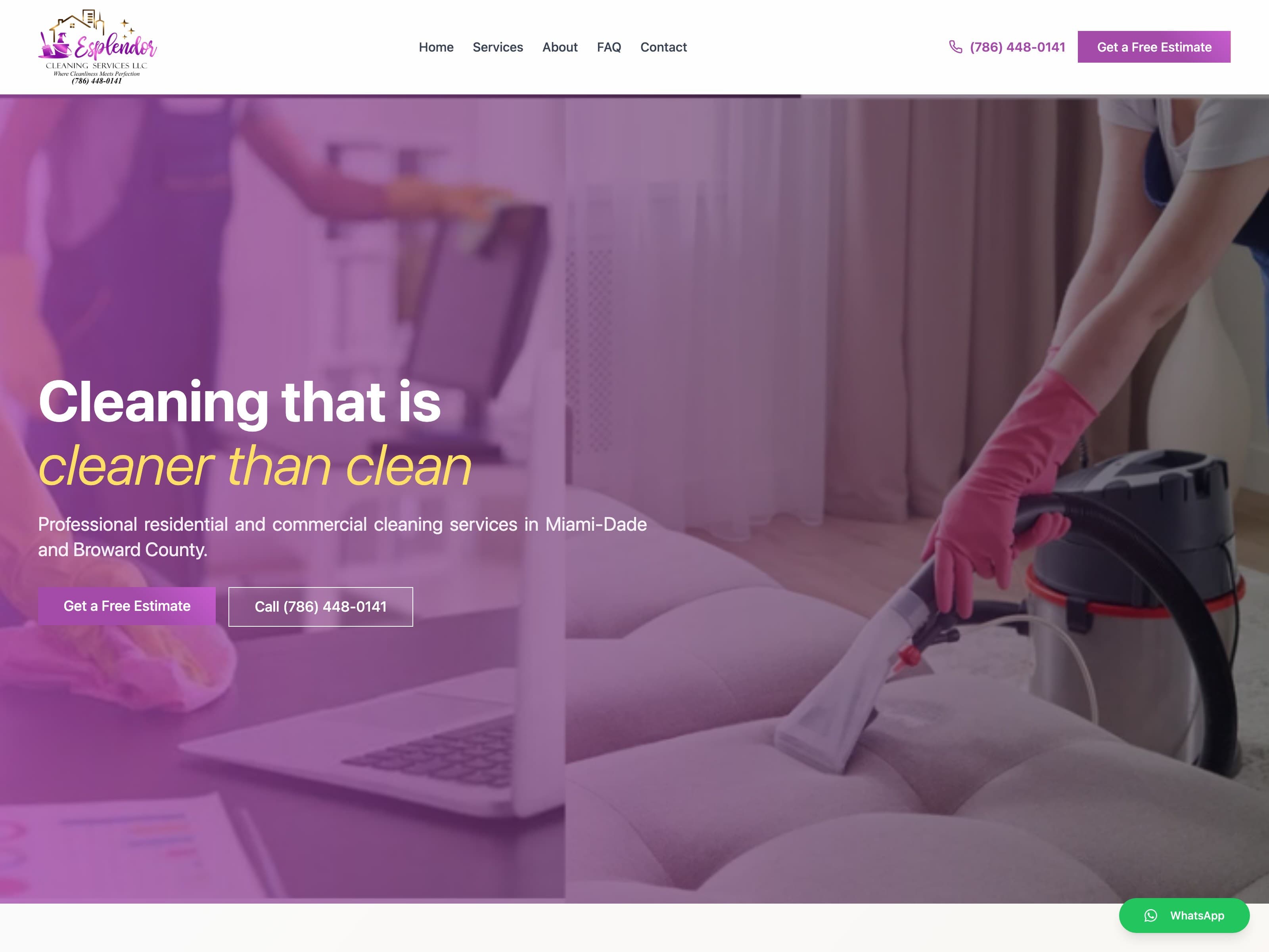 Esplendor Cleaning — Service business site with quote flow.