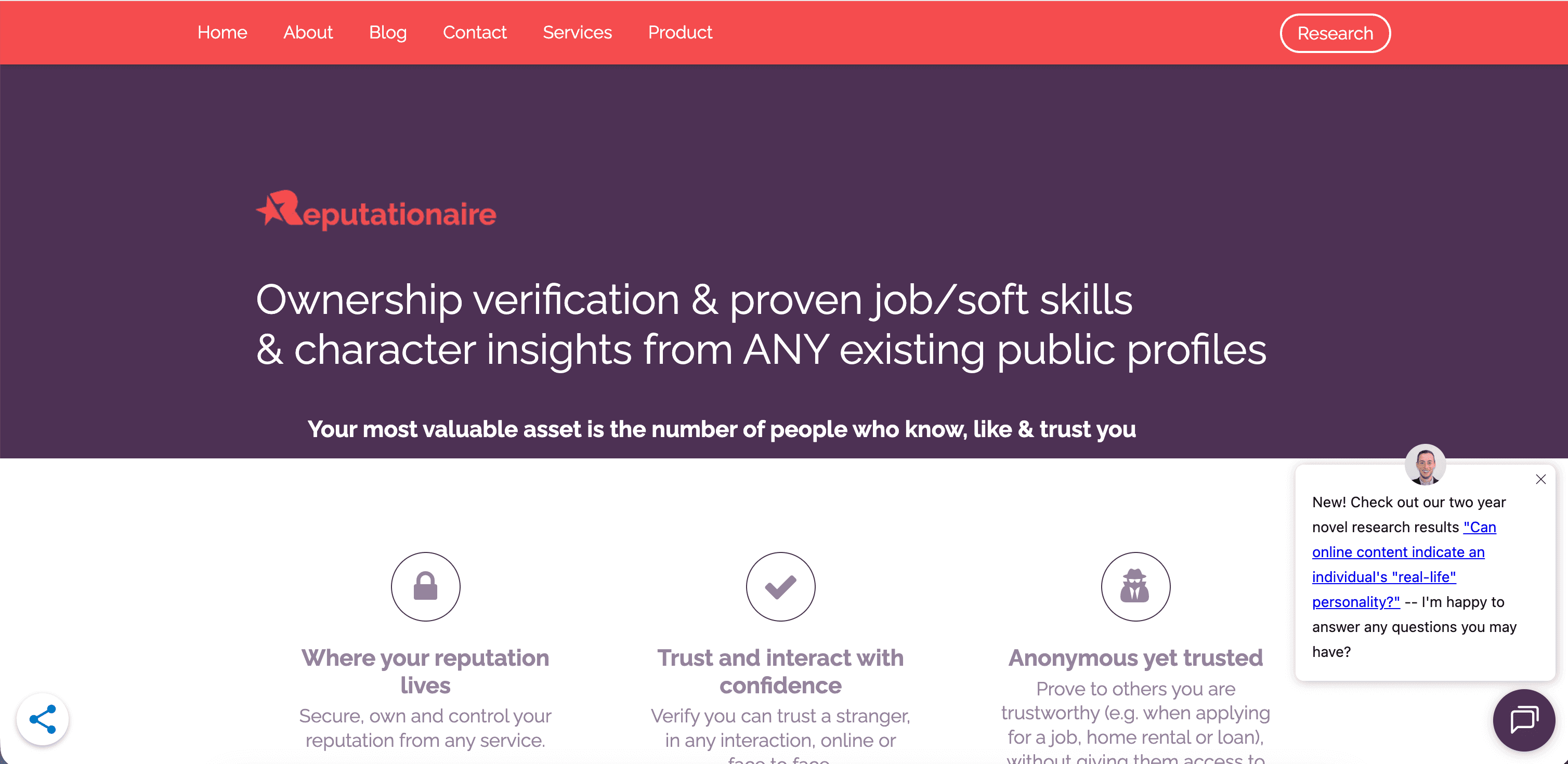 Reputationaire — Reputation marketing platform site.